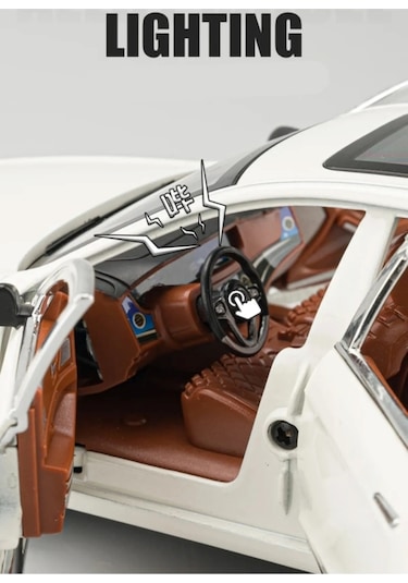 Scowetto Audi A7 Araba 1:24 Diecast Metal Model Araba Koleksiyon Araba Sesli Işıklı 21 Cm Oyuncak Araba