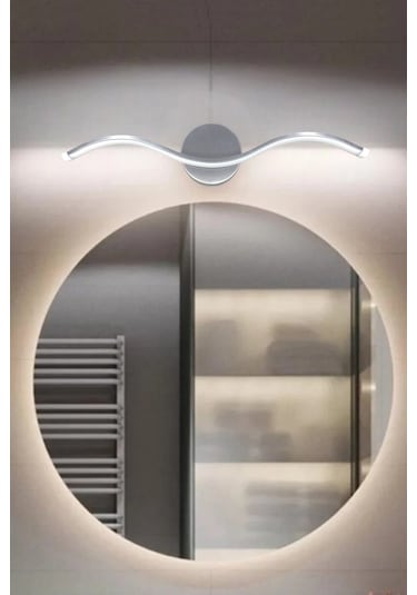 Wave Modern Tasarım Gri Renk Gün Işığı Ledli Banyo - Mutfak - Sal Gri