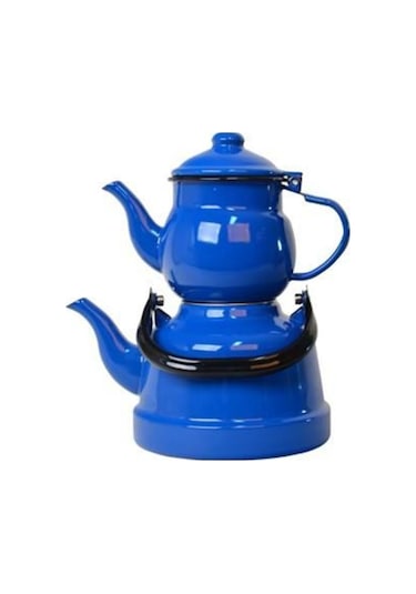 Ebru Metal Büyük Boy Emaye Çaydanlık Takımı 1,5/3,3 Lt