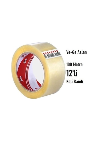 Ve-ge  Aslan Şeffaf Koli Bandı 45 MM x 100 M 12 Adet