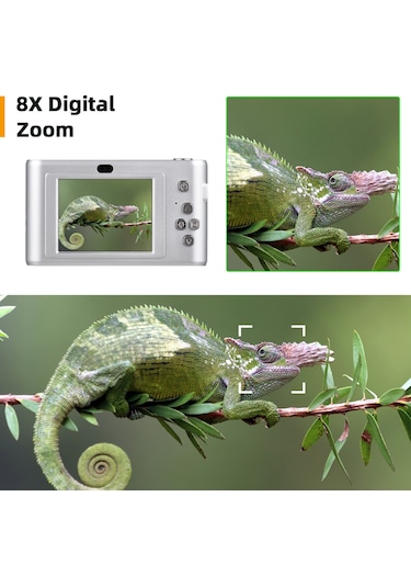 1080p Dijital Kamera Video 50mp Fotoğraf Çift Lens 2.4 İnç Ekran 8x Dijital Zoom