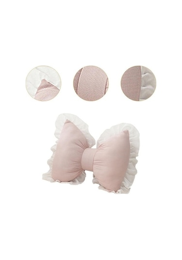 My Topped Yastık Fiyonk Şeklinde Nefes Alabilen Pembe Pembe Suntek Yatak Pembe Pembe