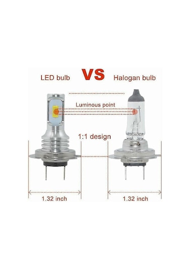 Yifomall H7 80w Yüksek Parlaklık Led Far Ampulü - 6000k, 4 Adet, Otomobil Ve Motosiklet İçin