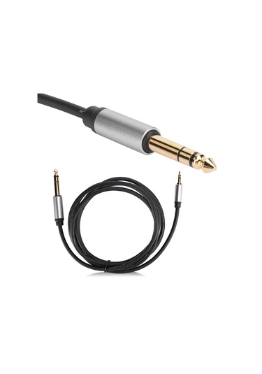 Ximistore9 1.8m 3.5mm'den 6.5mm'ye Alüminyum Allüviyum Ses Kablosu - Kaliteli Ses, Dayanıklı, Plug & Play