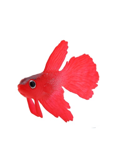 Qingmipy Akvaryum Dekorasyonu: Simülasyonlu Silikon Kırmızı Zıpkın Balık - Su Akışıyla Hareket Eden Süngüllü Ornament