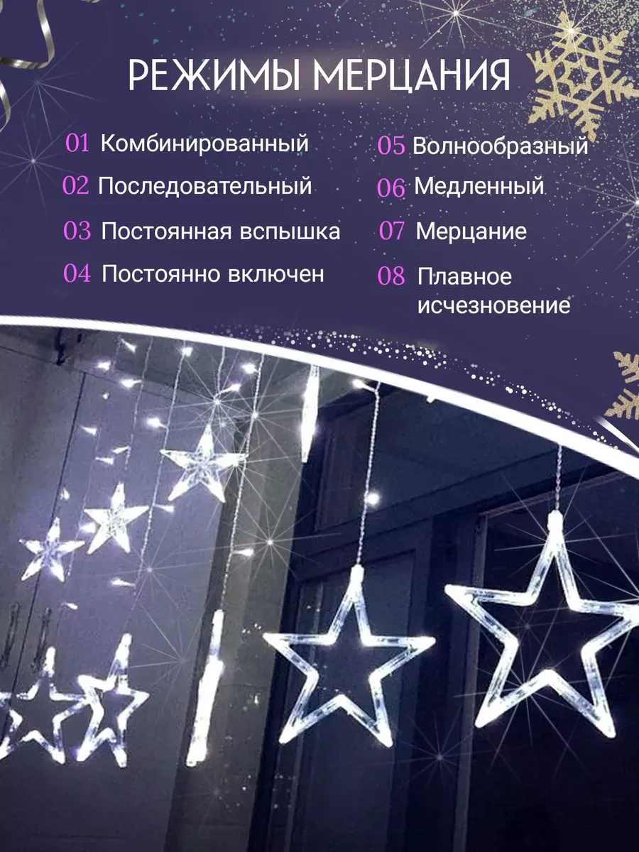 Ketrarum Pencere İçin 3m Yıldız Işık Zinciri 17164293 Beyaz