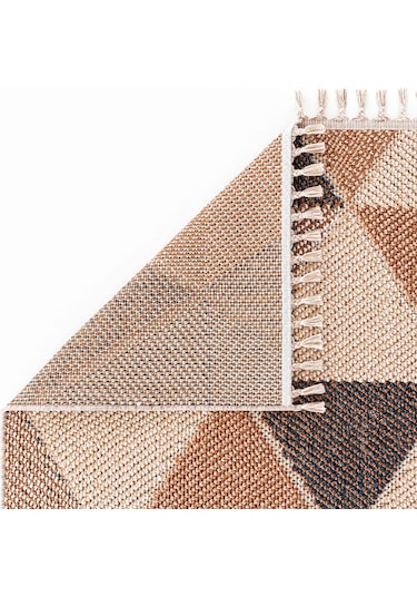 Cool Halı Bress 1405 Sarı Hav Toz Vermez Hasır Dokulu Salon Mutfak Antre Bukle Örgü Modern Desen Halı