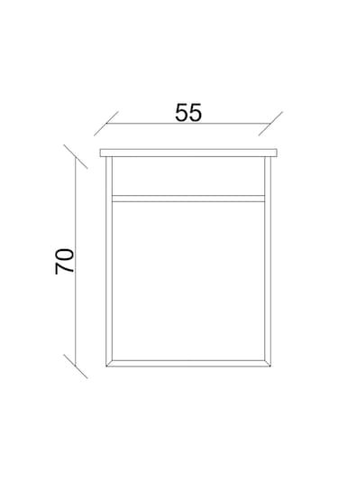 Aras Lavabolu Asma Alt Dolap Antrasit/Atlantik Çam 55X44X58 Cm Antrasit - Atlantik Çam