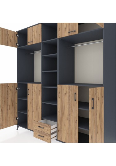 Kronos Dolap 14 Raflı 2 Çekmeceli 2 Askılı 220x59x243 Antrasit-çam/çam Atlas Çam/atlas Çam Kronos Dolap 14 Raflı 2 Çekmeceli 2 Askılı 220x59x243 Antrasit-çam/çam Atlas Çam/atlas Çam