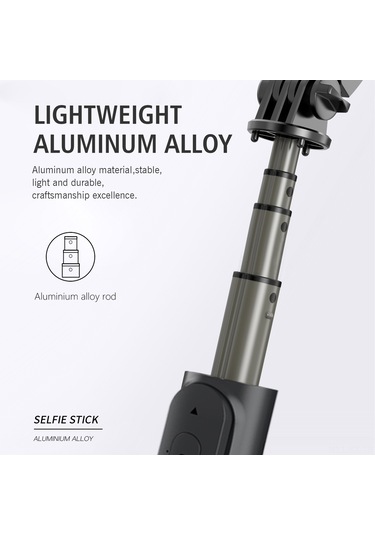 Kangvka Alüminyum Tripod Selfie Stick, Kablosuz Bluetooth, Işıklı 3000k-6500k , 5 Bölmeli Genişletilebilir, Dahili Kumanda, Taşınabilir Telefon Tutucu
