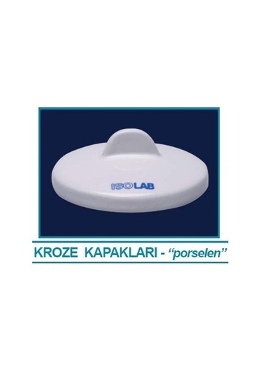 İSOLAB 038.19.060 kroze kapağı - porselen - çap 60 mm (6 adet)