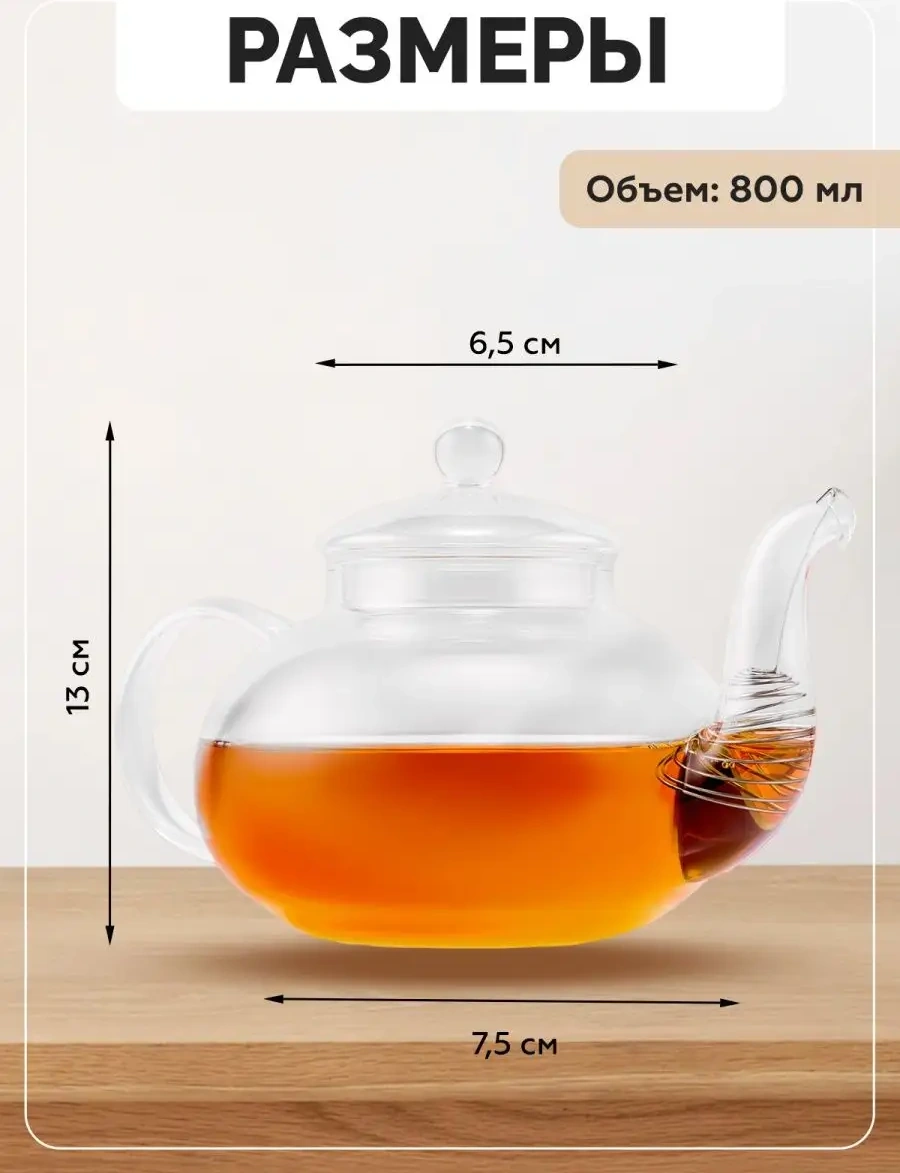 Teastar 800 Ml Demlik, Isıya Dayanıklı Cam 64036620 Beyaz