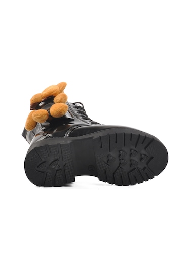 Siyah Poliüretan Kız Çocuk Bot Pegasi P Siyah