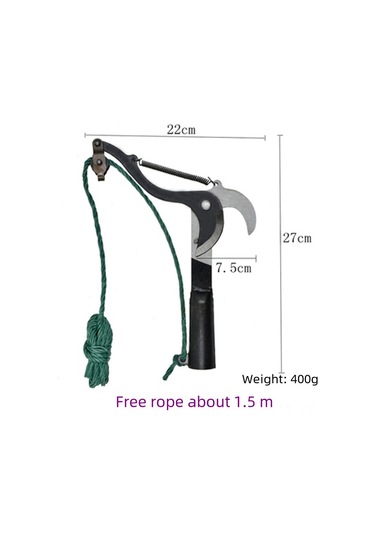 Teltree Güçlü Taşınabilir Ağaç Dal Kesici, Meyve Toplama Ve Yüksek Dal Budama İçin Telli Bahçe Aleti Siyah
