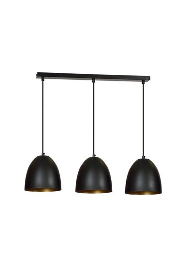 Riolight Vintage,retro,rustik 3xe27 Duylu Siyah Metal Masa Üstü Sıralı Avize Uzunluk:60cm 3'lü Siyah