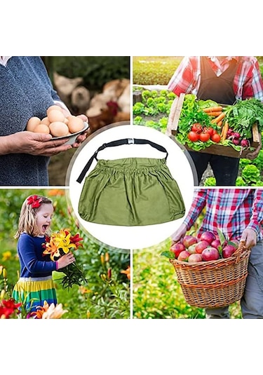 Pazly Bahçecilik Önlük Meyve Toplama Torbası, Ayarlanabilir Kemer, Hızlı Serbest Bırakma Tokası, Kapasiteli, Uygun