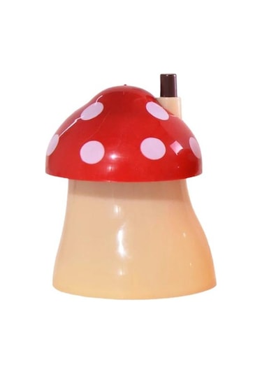 Kırmızı Basın Tasarım Otomatik Kürdan Tutucu Toz Geçirmez Büyük Kapasiteli Yaratıcı Mantar Şekilli Masa Kürdan Saklama Kutusu Ev İçin