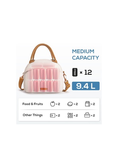 Honmex Bej 9.4l Sızıntısız Polyester Öğle Yemeği Çantası + Paslanmaz Çelik Kaşık-çatal Üçlü Set Bej