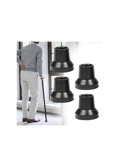 Suntek 4 Adet Koltuk Değneği İpuçları Siyah-16mm-delik