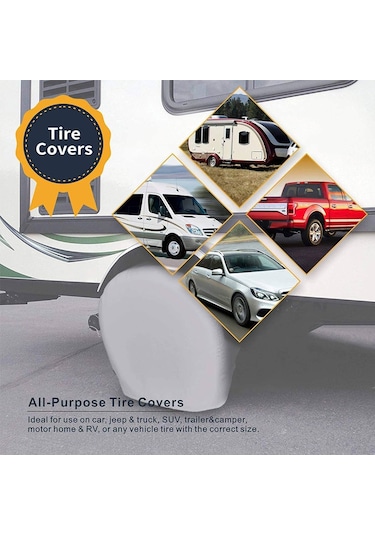 Padalink 2'li Set Siyah Ve Gümüş Renk Seçenekli, 33-35in Boyutunda, Su Geçirmez Araç Lastik Kılıfı