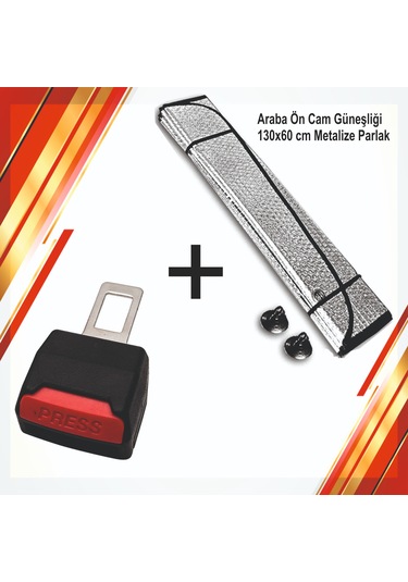 Cam Güneşliği Metalize 130x60 Cm +tüm Araç. Uyg.yükseltici 1 Ad