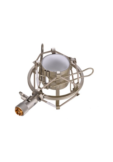 Reedark Metal Mikrofon Şok Montajı 43-46mm - Gümüş Tampon, Titreşim İzolasyonu, 3/8" & 5/8" Uyumlu, Stüdyo/görüntülü Konferans - Altın