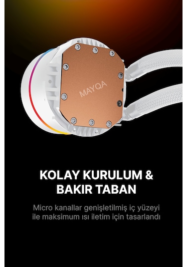 Gametech Hydra Ahd360w Argb Aynalı Fan 360mm Beyaz Sıvı Soğutma