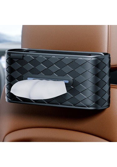 Homyl Mendil Kutusu Kapağı Dikdörtgen Dispenser Otomotiv Araba Siyah