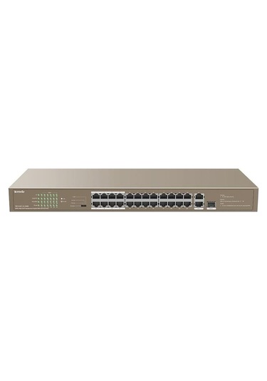 Tenda 24 Port 250W Full Poe TEF1126P-24-250W 10/100/ 2x1000 1x Sfp Yönetilemez Switch Rackmount