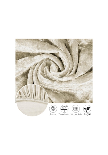 StarMall Kadife Kumaş Oval Sandalye Kılıfı,sandalye Örtüsü 1 Adet Krem