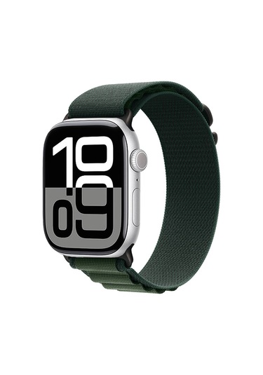 Goocamp Watch 10 46mm Uyumlu Krd-74 Hasır Kordon-siyah-yeşil