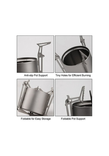 Ulzyvf Titanyum Tencere Skycity Sırt Seti: Katlanır Kamp Ocak, Alkollü Açık & Hava Desteği Çantası, Çok Renkli Çok Renkli