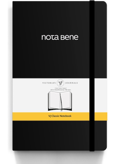 Nota Bene Classic Esnek Kapak Defter, 13x21 Cm, Çizgili Siyah