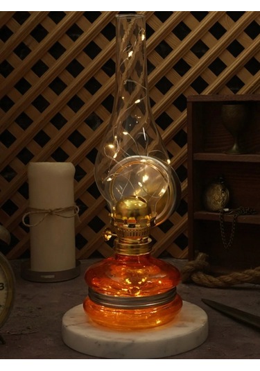 Modern Nostalgia Turuncu Ledli Gaz Lambası Turuncu