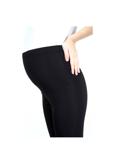 Luvmabelly Myrb8060 Termal İçi Şardonlu Sıcak Tutan Beli Ayarlanabilir Hamile Tayt-siyah