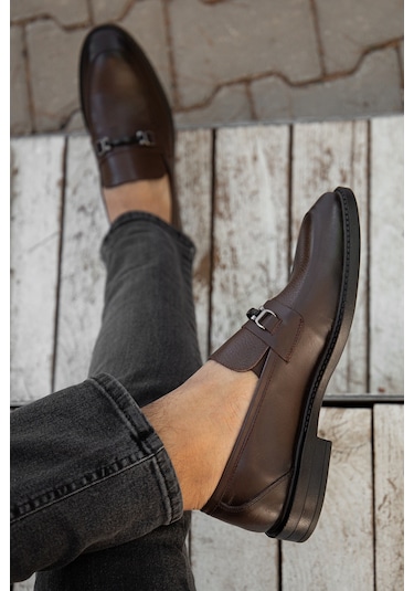 D0699 Günlük Ortopedik Hakiki Deri Erkek Klasik Ayakkabı Kahverengi