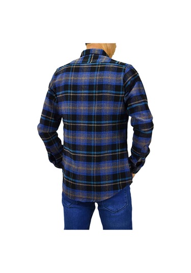 Erkek Silim Fit Ekose Oduncu Gömlek Bgl-st01711 İndigo