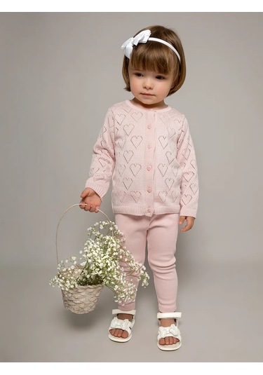 Leo Kız Çocuklar İçin Örgü Ceket Kazak 70317884 Pembe