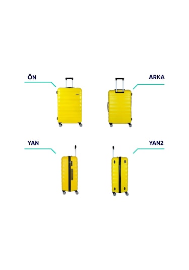 Vegmann Delphin Sarı Büyük Boy Valiz