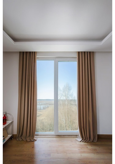 Olea 140x270 Cm 2 Adet Fon Perde Bej