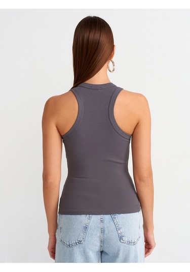 Dilvin Fitilli Halter Yaka Atlet Füme