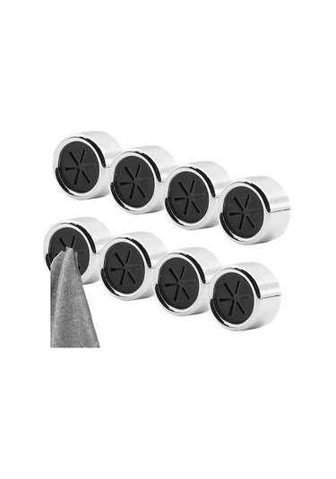 Besthome1 8'lik Banyo Kancaları: Abs Malzeme, Yumuşak Silikon Klem, Kolay Kurulum Yapıştır/sıkma - Bej Gümüş Gümüş