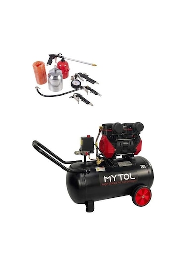 Mytol MY0501 1.5 Hp Sessiz Yüksek Hızlı Kompresör + 5 Parça Setli 50 L