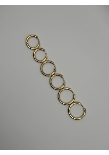 Arnes Jewelry Çelik Gold 3'lü Halka Küpe Ar04 Gold