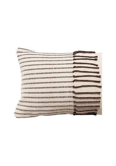 Suntek Magideal Boho Pamuk Makrome Yastık Örtüsü Dekoratif Minder Beyaz-30x50cm