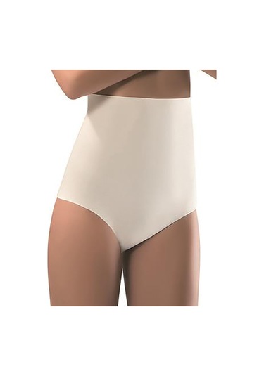 Kadın Bej 3010 Lazer Kesim Yüksek Bel Kaymaz Silikonlu Külot Korse Ten