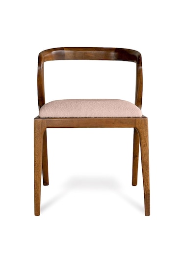 Akrep Krem Kumaş Ceviz Ahşap Sandalye