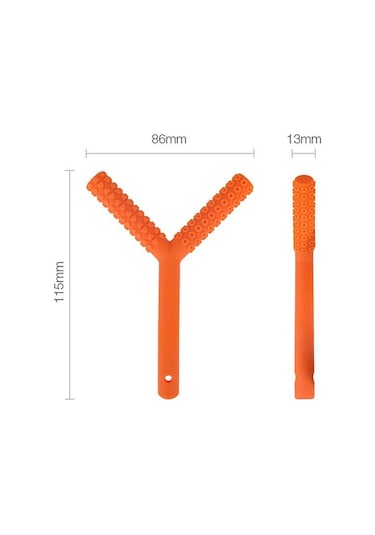Mor Çocuklar Çiğneme Tüpü Y-şekil Çiğneme Diş Kaşıyıcı Bebek Oral Motor Çiğneme Araçları Tuxtured Auti Mor
