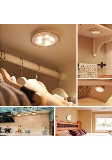 3'lü Kablosuz Uzaktan Kumandalı Yapışkanlı Led Işık Spot Lamba Do