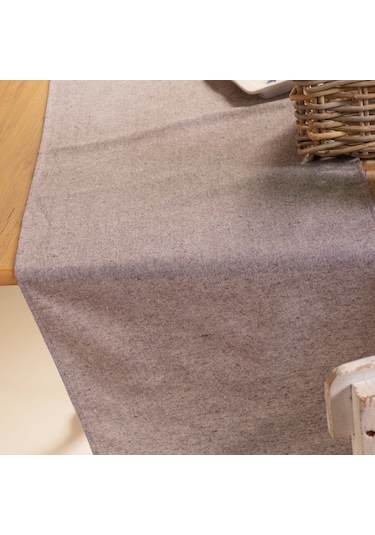 Vivamaison Bordo Düz Püsküllü Pamuk Kumaş 45X150 CM Runner